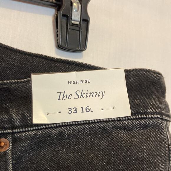 Abercrombie & Fitch Black Grey High Rise Skinny Jean Size 16L - Picture 5 of 9